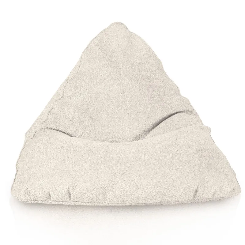 Pouf ecrù con texture morbida per il massimo comfort in soggiorno o giardino