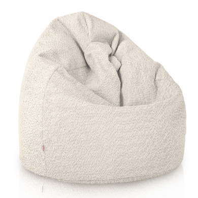 Ecrù grande pouf sacco bouclé