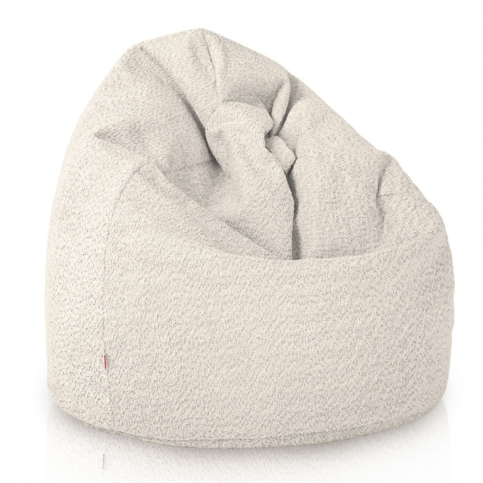 Ecrù pouf sacco per bambini bouclé