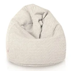 Ecrù pouf sacco per bambini bouclé