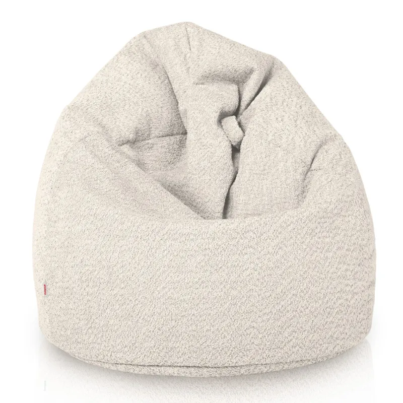 Ecrù pouf sacco per bambini bouclé