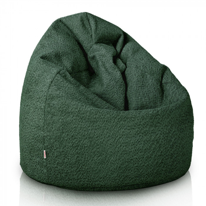 Verde scuro pouf sacco per bambini bouclé