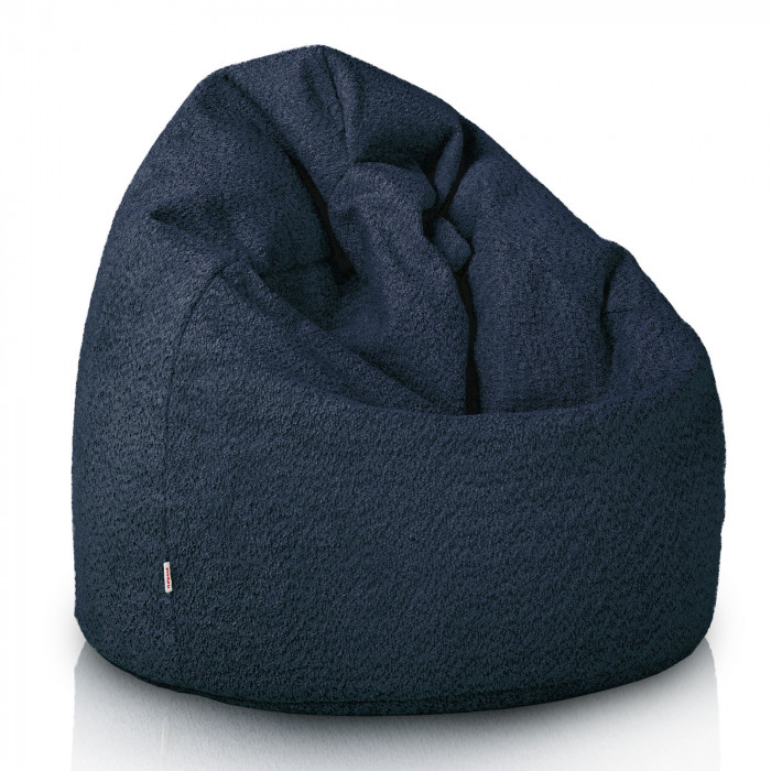 Blu navy pouf sacco per bambini bouclé