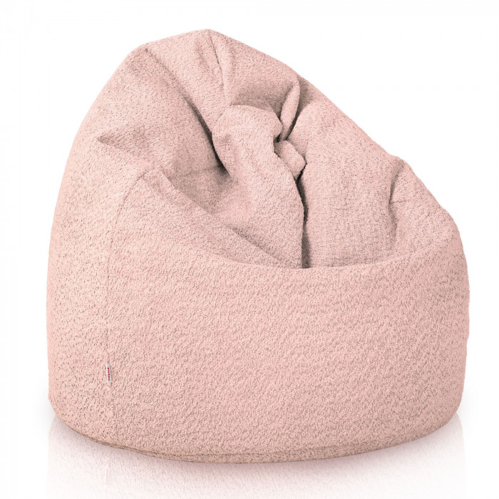 Rosa cipria pouf sacco per bambini bouclé