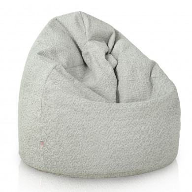 Grigio chiaro grande pouf sacco bouclé
