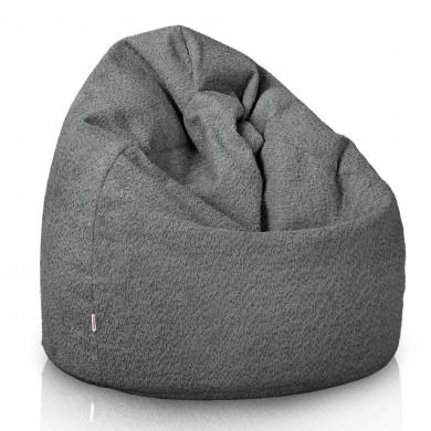 Grigio grande pouf sacco bouclé
