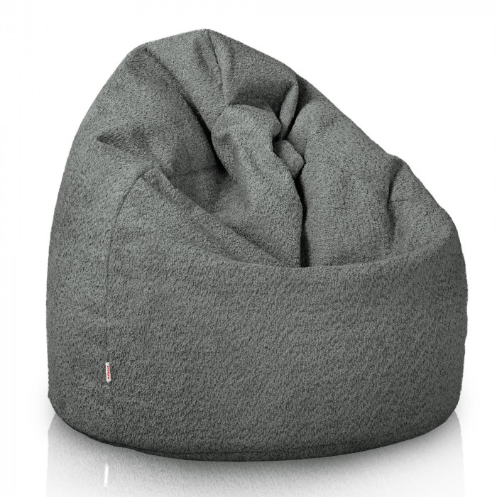 Grigio pouf sacco per bambini bouclé