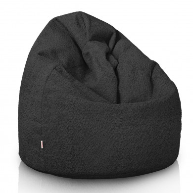 Nero grande pouf sacco bouclé