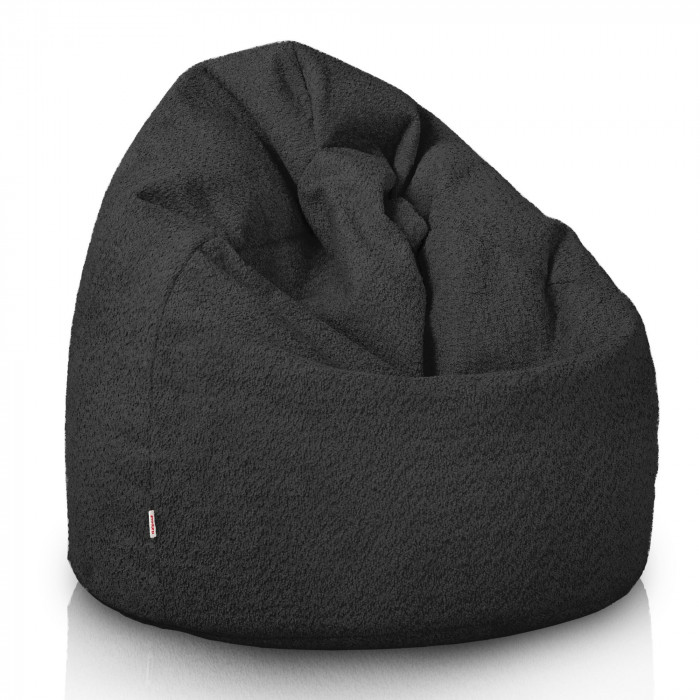 Nero pouf sacco per bambini bouclé