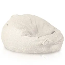 Ecrù grande pouf sacco XL bouclé