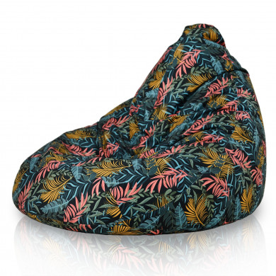 Pouf Poltrona Sacco Goccia XXL Foglie colorate