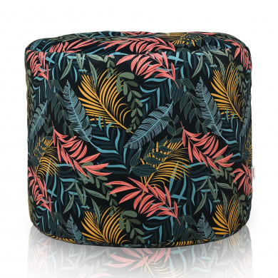 Pouf Poggiapiedi Foglie colorate Cilindro
