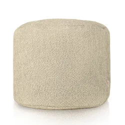 Elegante pouf cilindro beige, perfetto per ogni ambiente