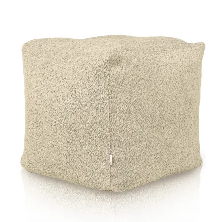 Pouf Cubo in beige boucle per interni eleganti