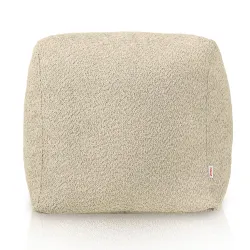 Pouf quadrato beige per un arredamento versatile