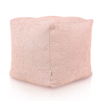 Pouf cubo rosa cipria boucle