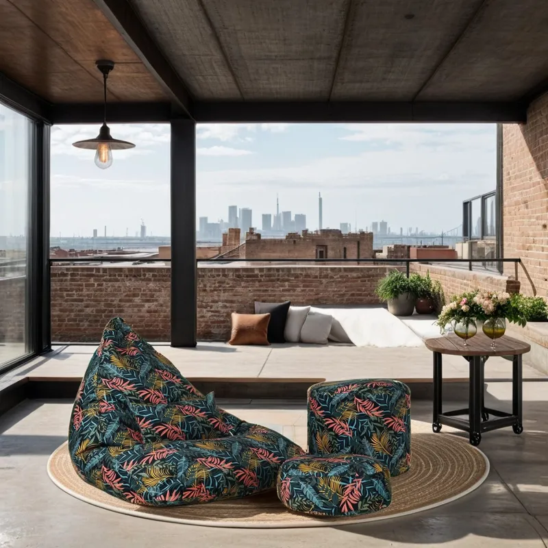 Pouf Rotondo Cilindro - Tessuto Stampato Premium – vista 4