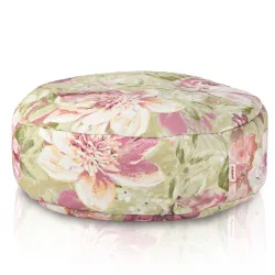 Pouf Poggiapiedi Rotondo - Tessuto Stampato Premium