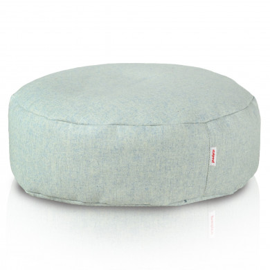 Pouf poggiapiedi lana blu-grigio