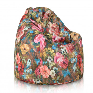 Pouf sacco fiori colorati