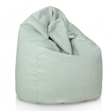 Pouf sacco lana lana blu-grigio