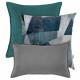 Set di cuscini astratti grigio-blu
