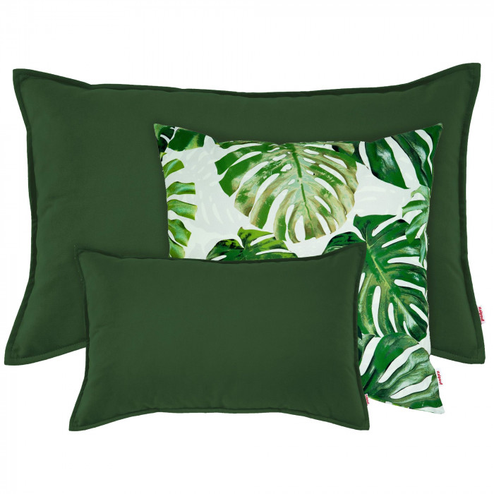 Set di cuscini Jungle verde scuro