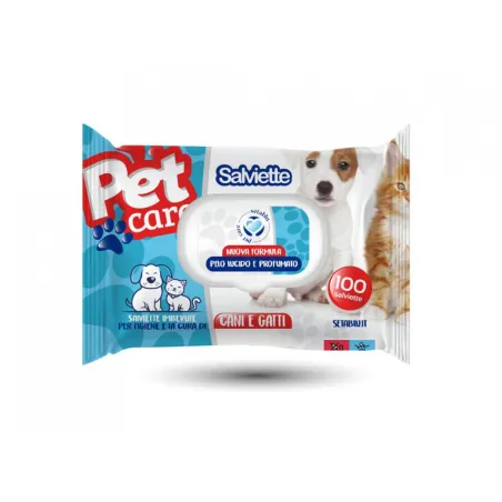 Salviette per animali domestici 100 pezzi con pop-up, accessorio pratico per la cura degli animali