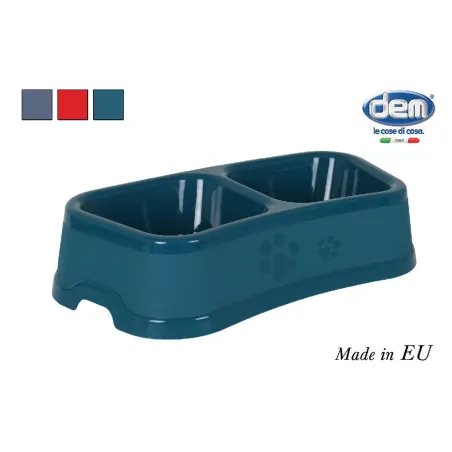 Ciotola doppia per cane 33x18x7,5 cm in materiale resistente