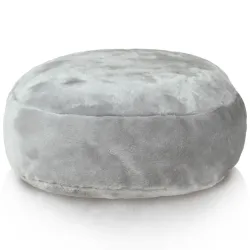 Pouf Poggiapiedi Rotondo - Pelliccia Sintetica Yeti