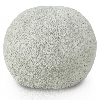 Grigio bouclé cuscino decorativo a forma di palla
