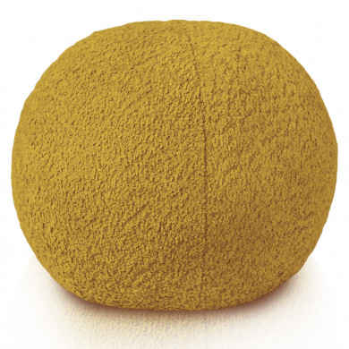 Senape bouclé cuscino decorativo a forma di palla