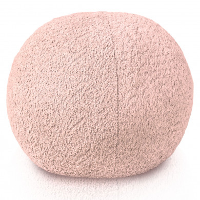 Rosa cipria bouclé cuscino decorativo a forma di palla