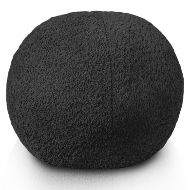 Nero bouclé cuscino decorativo a forma di palla