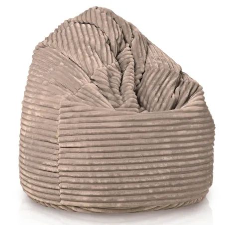 Beige pouf sacco gigante XXL stripe