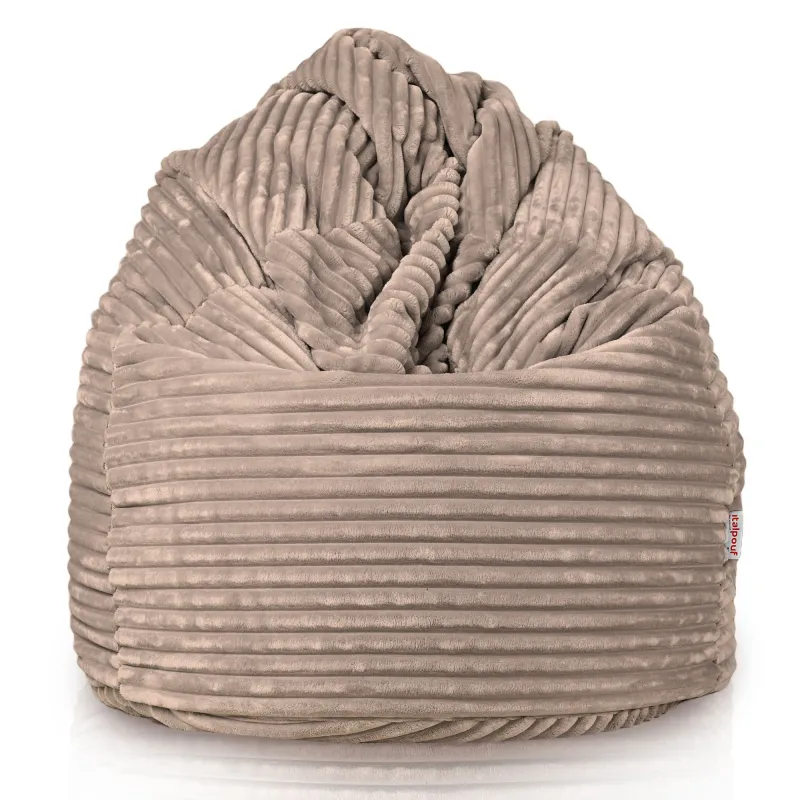 Beige pouf sacco gigante XXL stripe