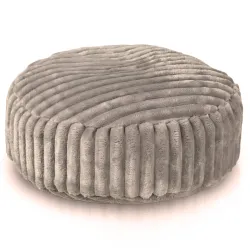 Pouf Poggiapiedi Rotondo - Velluto A Coste Larghe Royal