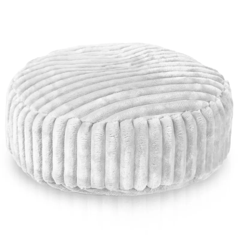 Pouf Poggiapiedi Rotondo - Velluto a Coste Stripe