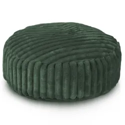 Pouf Poggiapiedi Rotondo - Velluto A Coste Larghe Royal
