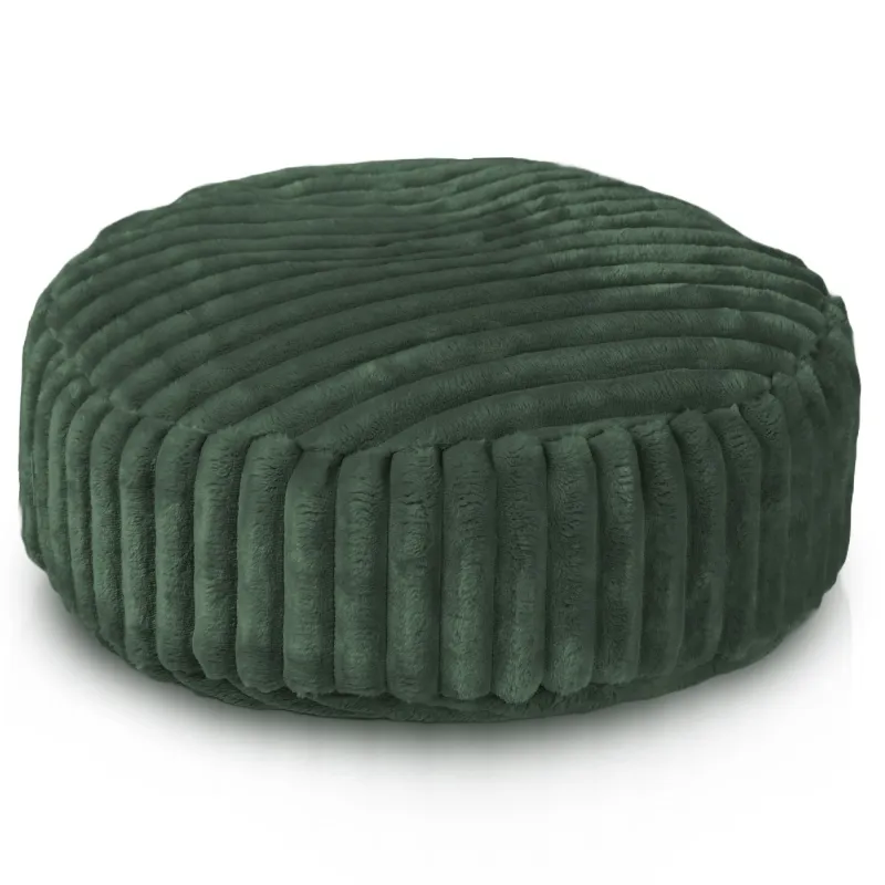 Pouf Poggiapiedi Rotondo - Velluto a Coste Stripe