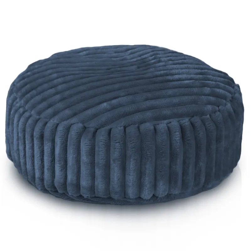Pouf Poggiapiedi Rotondo - Velluto a Coste Stripe