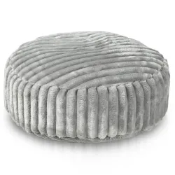 Pouf Poggiapiedi Rotondo - Velluto A Coste Larghe Royal