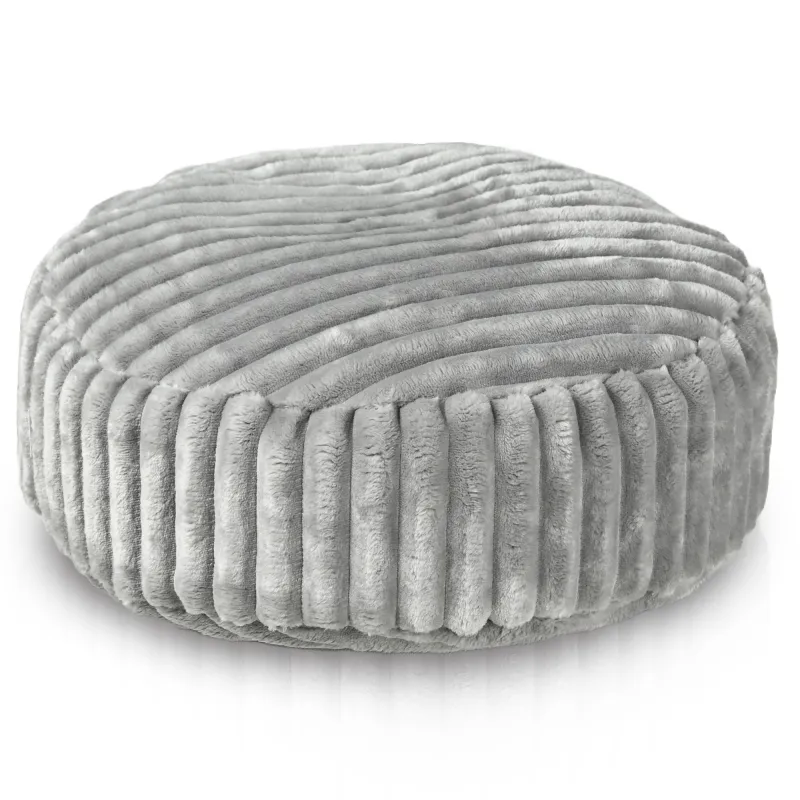 Pouf Poggiapiedi Rotondo - Velluto a Coste Stripe