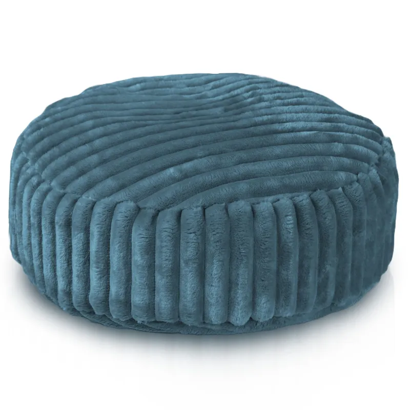 Pouf Poggiapiedi Rotondo - Velluto a Coste Stripe