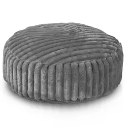 Pouf Poggiapiedi Rotondo - Velluto A Coste Larghe Royal