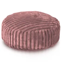Pouf Poggiapiedi Rotondo - Velluto A Coste Larghe Royal