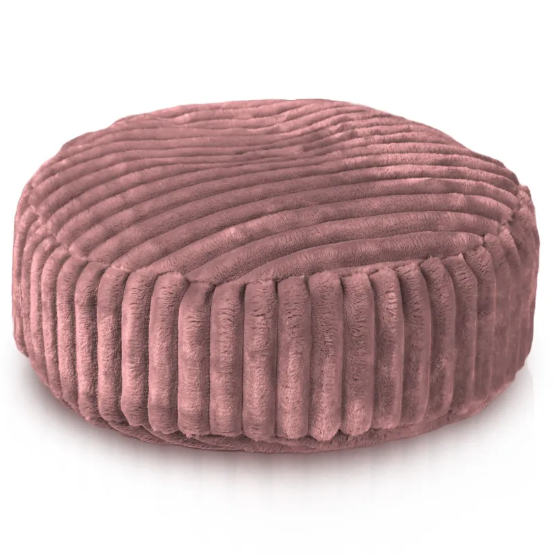 Pouf Poggiapiedi Rotondo - Velluto a Coste Stripe