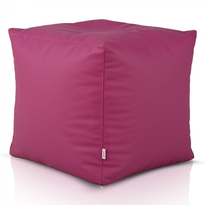 Fucsia Pouf Cubo Seduta Ecopelle