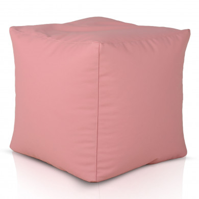 Rosa chiaro Pouf Cubo Seduta Ecopelle