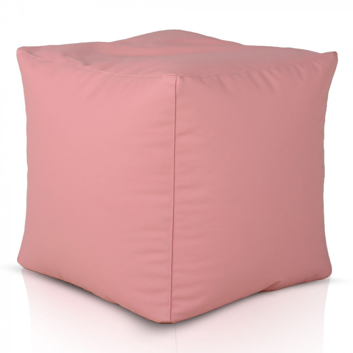 Rosa chiaro Pouf Cubo Seduta Ecopelle